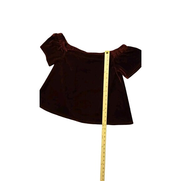 Buckle Dee Elly Burgandy Medium Velvet Top Dark Academia Off Shoulder - Picture 4 of 5